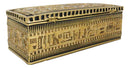 Ancient Egyptian Classical Black And Gold Ornate Hieroglyphic Hinged Long Box