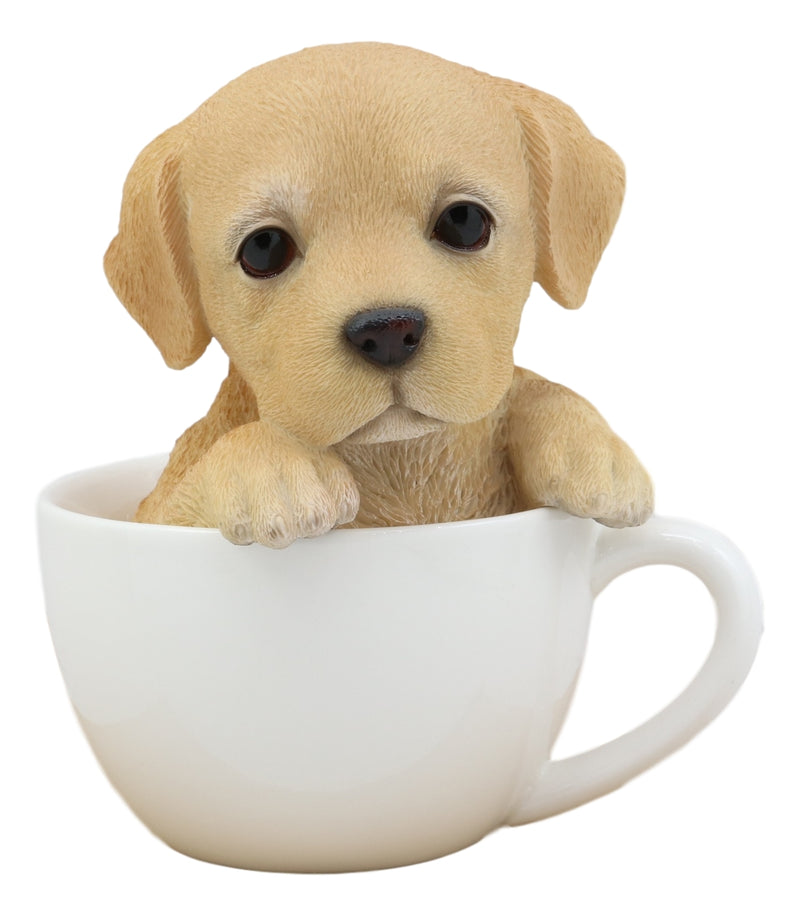 Ebros Realistic Adorable Labrador Puppy Teacup Statue 5.5" Tall Pet Pal