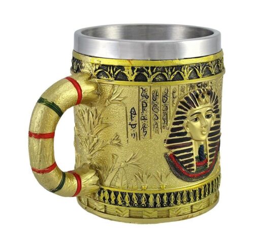 Egyptian Theme Pharaoh King Tut and Goddess Isis Coffee Cup Mug Beer Tankard Set