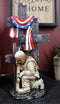 Kneeling Soldier In Prayer By 3 Rugged Crosses American Flag Memorial Figurine