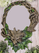 Whispering Hollow Rustic Wisteria Forest Greenman Wall Mount Mirror Plaque Decor