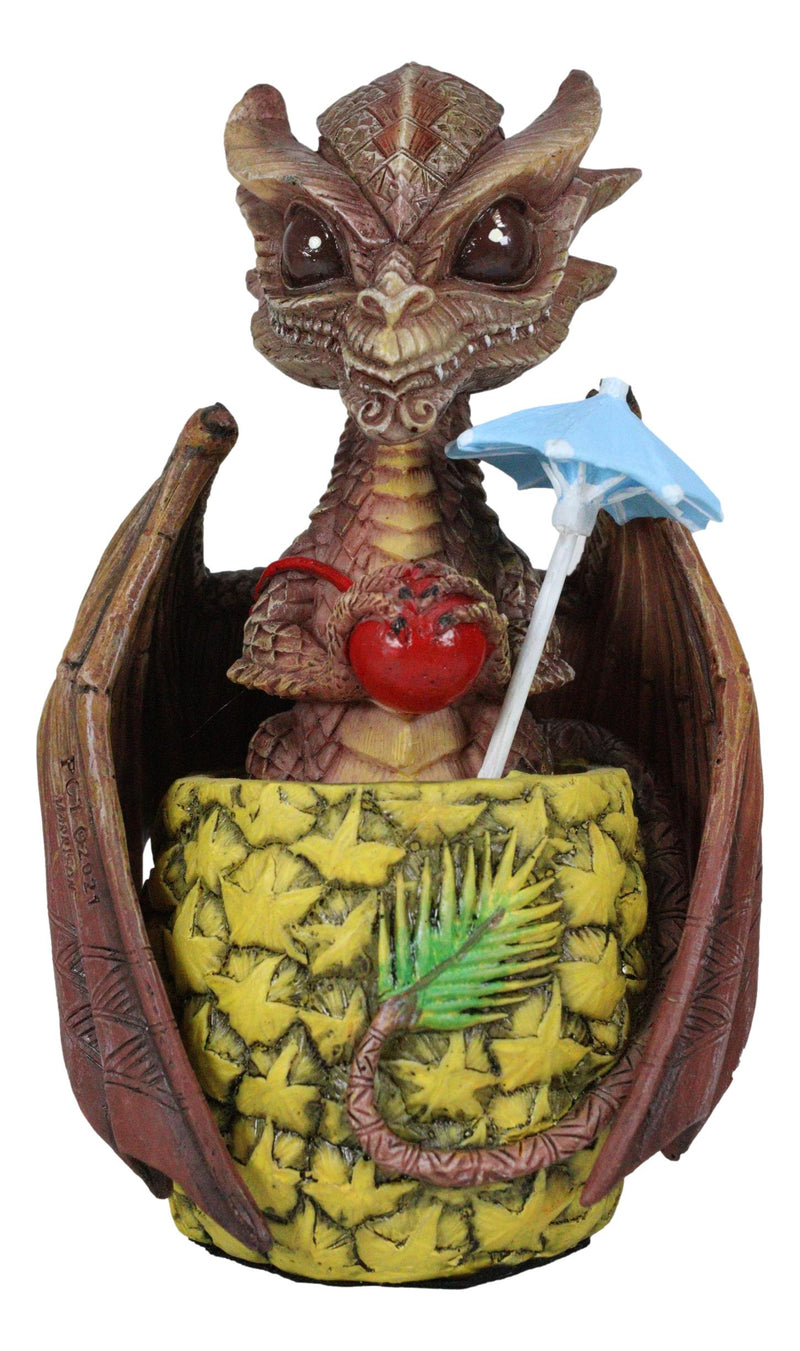 Drunken Spirit Cocktail Drink Tiki Mai Tai Tropical Pineapple Dragon Figurine