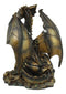 Bronzite Steampunk Mechanical Dragon Statue 7"Tall Mythical Fantasy Dragon Decor