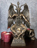 Ebros Gift 15" Height Large Baphomet On Globe Statue Sabbatic Goat Figurine