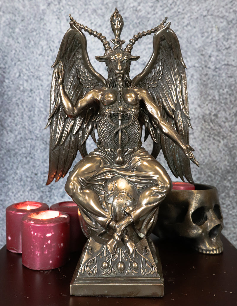 Ebros Gift 15" Height Large Baphomet On Globe Statue Sabbatic Goat Figurine