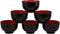 Pack Of 10 Japanese Black Red Lacquer Copolymer Plastic Large Ramen Bowls 38oz