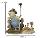 Chicken Farming Is Easy Comical Pig Holding Shovel With Buried Hens Figurine