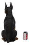 Ebros Lifelike Sitting Doberman Pinscher Statue 23.5"Tall Pedigree Dog With Glass Eyes