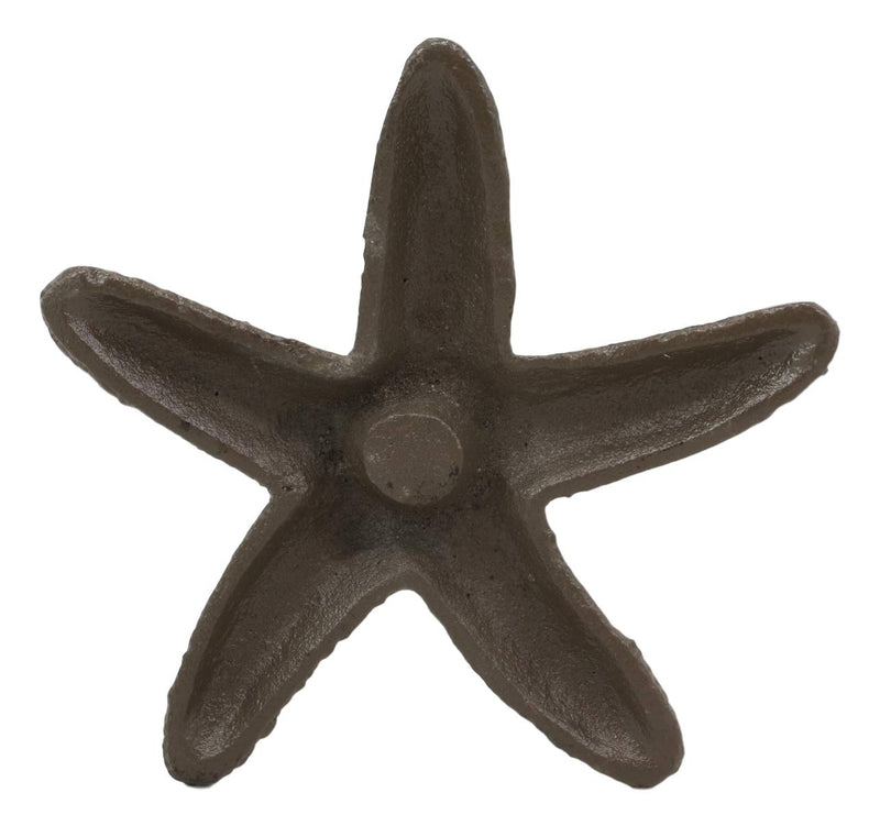 Ebros Cast Iron Ocean Coral Sea Star Shell Starfish Decorative Accent Statue in Rustic Bronze Finish 4.5" Wide Nautical Coastal Themed Decor for Wedding Beach Party Home Decorations DIY Crafts (1)