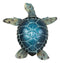 Ebros Nautical Blue Shell Sea Turtle Decorative Resin Statue in Glossy Finish