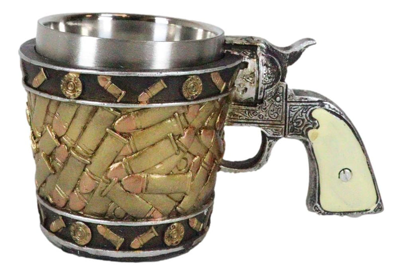 Rustic Western Sheriff Cowboy Revolver Gun Pistol Bullet Shells Coffee Mug 8oz