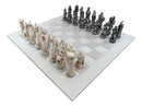 Ebros Crusader Christian Kingdom VS Ottoman Empire Chess Pieces With Glass Board Set