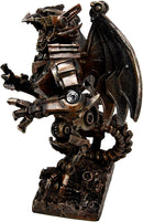 Steampunk Gearwork Mechanical Robotic Cyborg Winged Dragon Figurine Statue