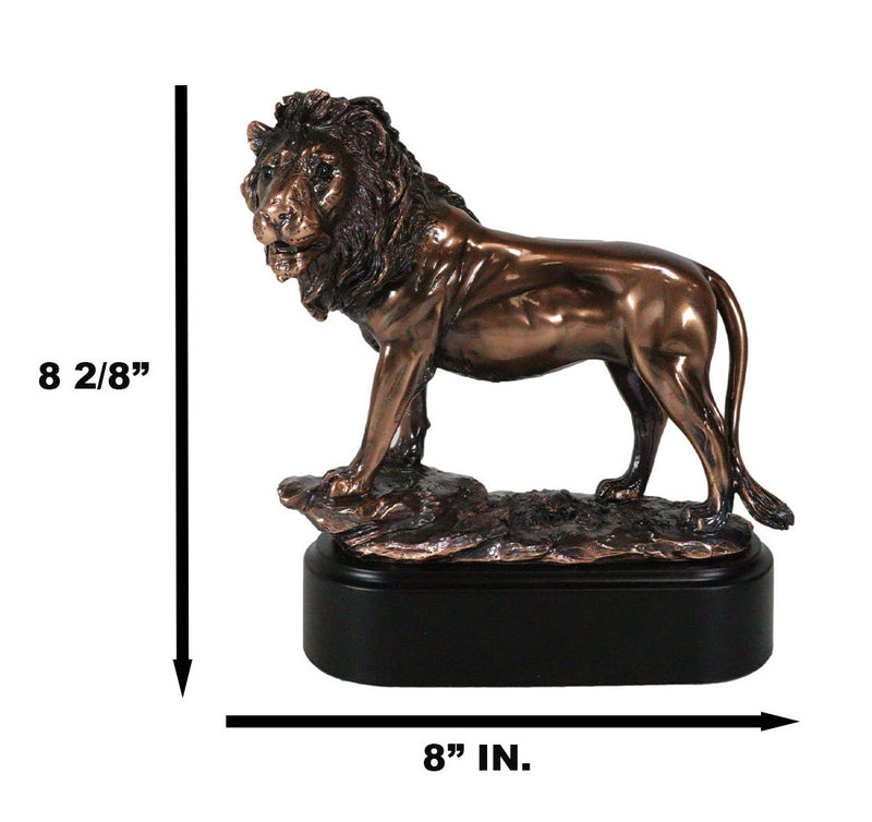 King Of The Jungle African Lion Pride Rock Scene Bronze Electroplated Figurine