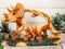 Jurassic Dinosaur 3 Horns Triceratops Father and Baby Faux Wood Cutout Figurine