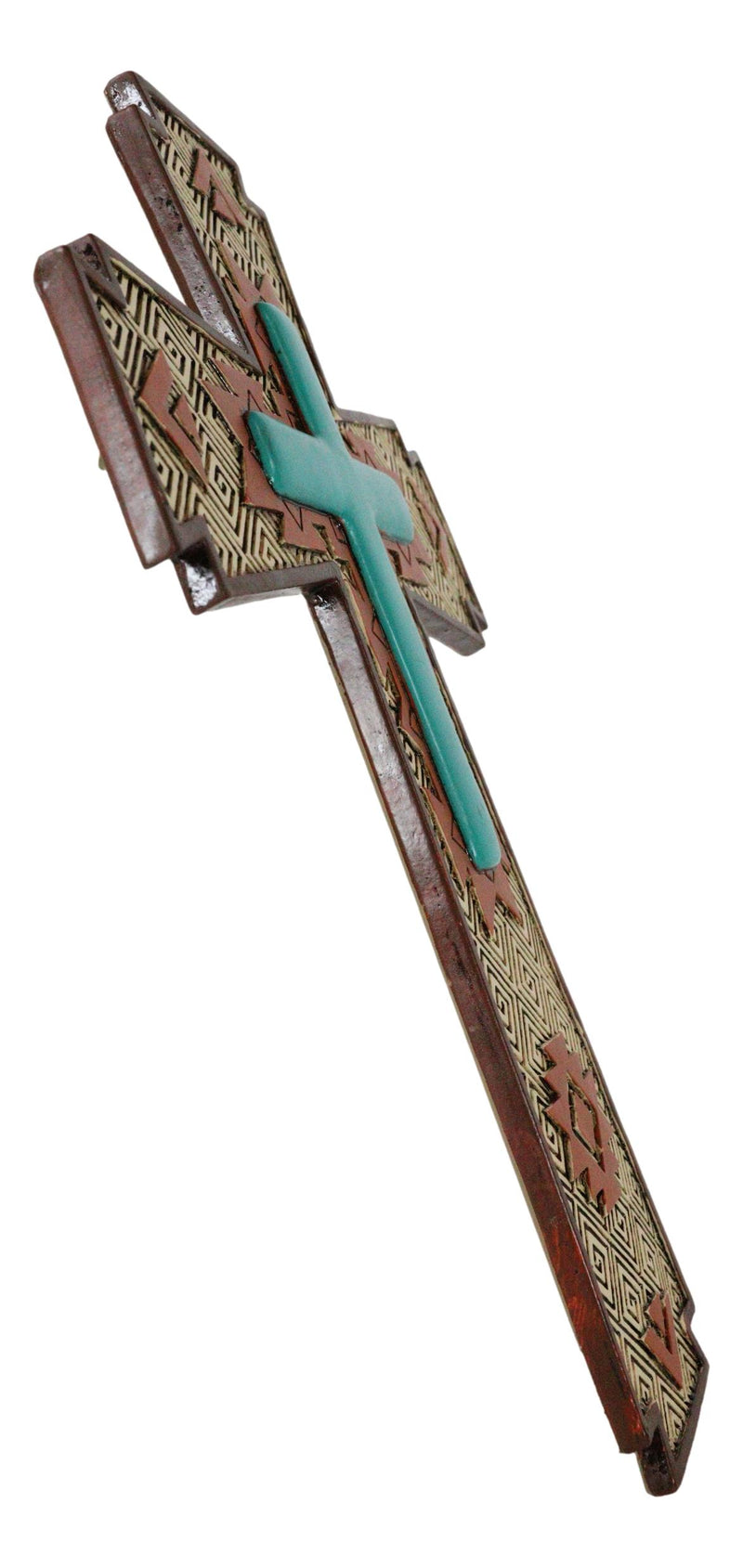 Southwestern Aztec Tribal Vectors Patterns Turquoise Canyon Ranch Wall Cross