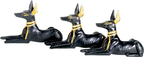 Ebros 3 Inch Long Sitting Anubis Magnet Set Of 3 Pieces Refrigerator Magnet Dark Lord Anubis Collectible - Ebros Gift