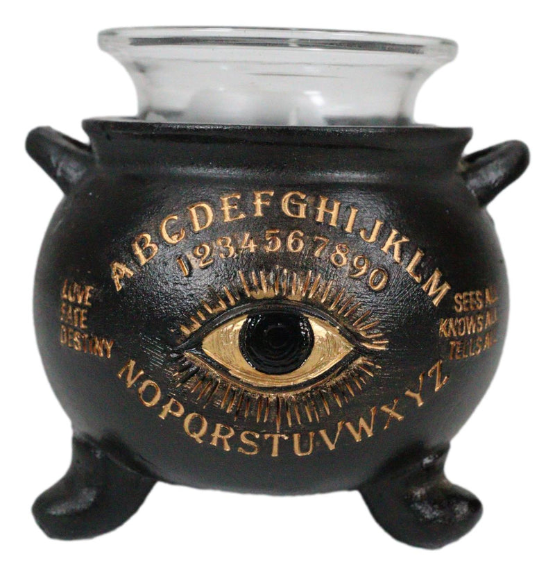 Black Magic Spirit Board Ouija Evil All Seeing Eye Cauldron Votive Candle Holder