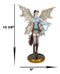 Aviator Assassin Steampunk Fairy Standing On Time Warp Machine Figurine 13"H