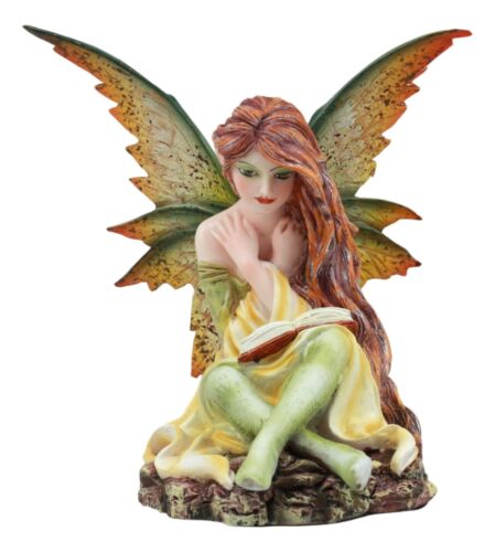 Once Upon A Time Summer Romance Bookworm Fairy In Radiant Yellow Dress Statue