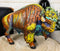 Ebros Gift Colorful Native American Bison Buffalo Figurine 9.25" Long Hand Painted Resin Sculpture Symbol of Abundance and Manifestation Animal Totem Spirit Home Accent Decor