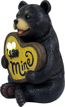 Ebros Bee My Honey Black Bear with Honeycomb Heart Be Mine Figurine 6"H Figure