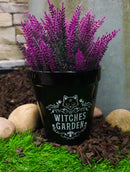 Black Cat Witches Garden Wicca Witchcraft Apothecary Flower Herbs Planter Pot