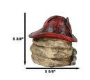 Rustic Fire Fighter Station 1 Fireman Hat And Hose Money Coin Savings Piggy Bank