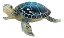 Ebros Nautical Blue Shell Sea Turtle Decorative Resin Statue in Glossy Finish