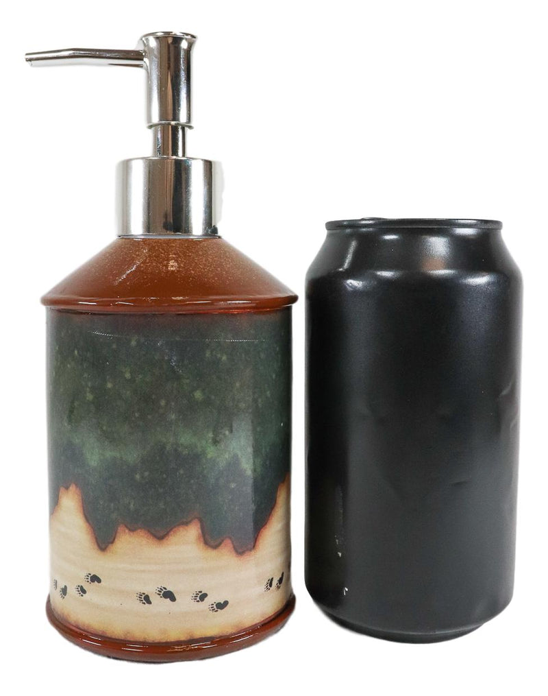 Ebros Rustic Black Bear Family Country Paw Trail Liquid Soap Or Lotion Pump Dispenser