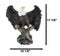 Large 18"H Wings Of Glory Perching Grand Bald Eagle Statue Home Garden Figurine