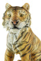 Apex Predator Realistic Orange Bengal Tiger Sitting On Guard Resin Statue 16.5"H