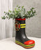 Fire Fighters Fireman Red Black and Yellow Boot Stationery Holder Flower Vase