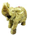 Thai Buddhism Noble Golden Elephant Trumpeting With Trunk Up Figurine Sculpture