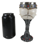 Medieval Cursed Skull With King Crown Diadem Gems Gothic Wine Goblet Chalice Cup