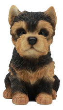 Realistic Sitting Mini Yorkie Statue Cute Pet Pal Yorkshire Terrier Dog Figurine