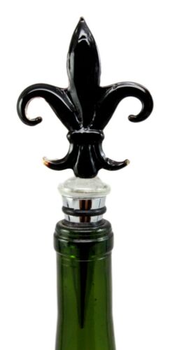 Bronze Color Acrylic French Fleur De Lis Wine Bottle Stopper Topper W/ Cork Bar