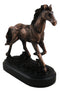 Rustic Western Country Sauntering Horse Rough Hand Textured Figurine With Base