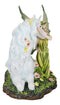 Ebros Gift Green Earth Gaia Fairy with Rare Floral White Unicorn Statue Decor Figurine 7" Long Unicorns Glade Enchanted Magical Encounter Collectible