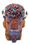 Ebros Gift Wild & Free Colorful American Bison Bust Figurine 7" H Multi Color