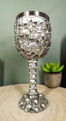 Gun Metal Silver Ossuary Skull Heaps Graveyard of Lost Souls Wine Goblet Chalice