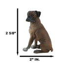 Realistic Pet Pal Adorable Sitting Brindle Boxer Dog Dollhouse Mini Figurine