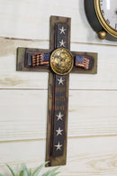 Western USA Military United States Army Medallion Flags and Stars Wall Cross