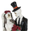 Day Of The Dead Wedding Skeletons Bride And Groom With Red Roses Figurine