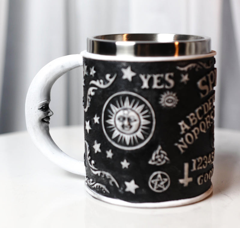 Ebros Crescent Moon Ouija Coffee Mug Tankard With Crescent Moon Handle