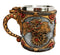 Ebros Golden Steampunk Cyborg Robotic Dragon Beer Stein Tankard Coffee Cup Mug