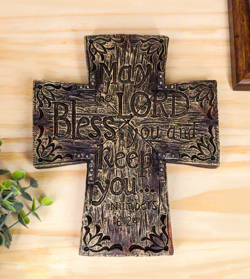 Rustic Bible Verse Numbers 6:24 May The Lord Bless You And Keep You Wall Cross