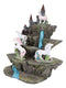 4 Miniature Rare Unicorn Pieces With Waterfall Castle Fortress Display Figurine