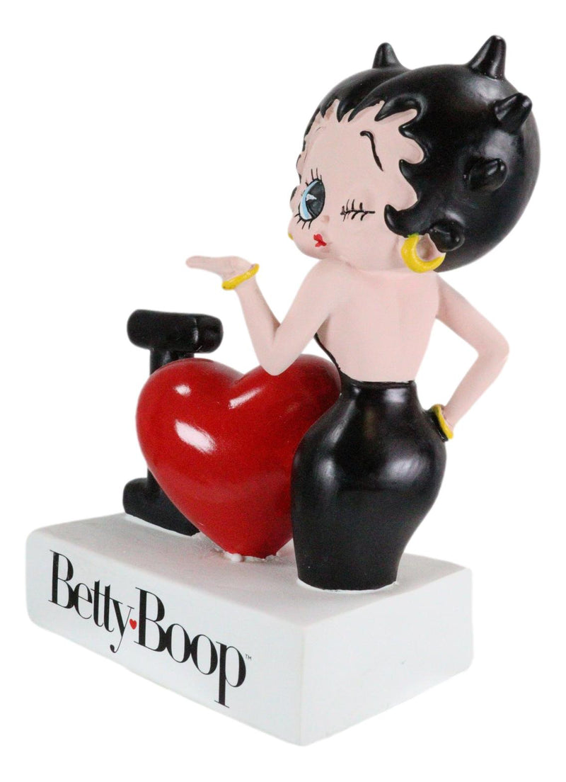 Blowing Kisses I Heart Love Betty Boop Word Art Sign Desktop Plaque Figurine