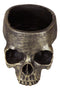 Pack Of 4 Day Of The Dead Skull Planters Bowls 7"L Bronze Finish Decor Accent